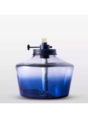 TIKI Brand 6.25" Adjustable Flame Penta Glass Votive Watercolor, Blue